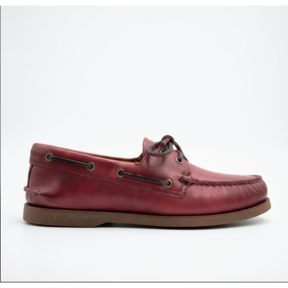 Sperry Gold Cup Authentic 2 Eye Let Boat Shoes Men's Sz 8.5 Leather Burnished - Picture 2 of 8